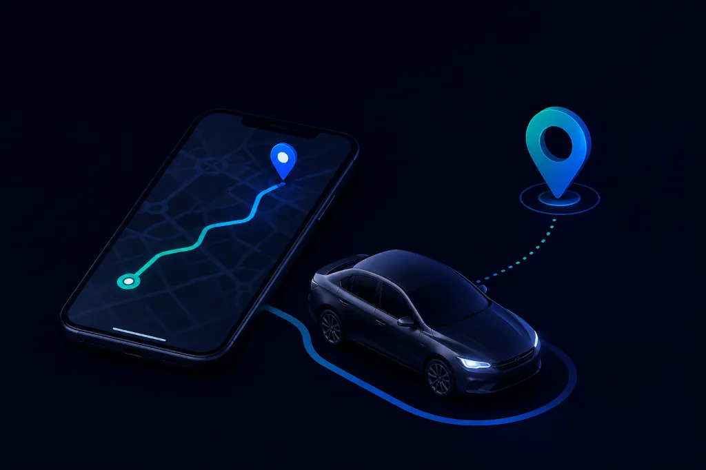 Livery chauffeur dispatch route tracking map visualization